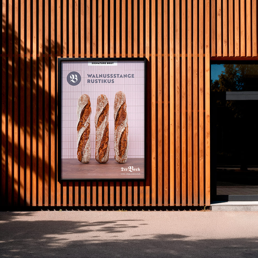 Großformatiges Kampagnenplakat für Der Beck als Beispiel für kreative Markenkommunikation und aufmerksamkeitsstarkes Printdesign der rubi agentur.